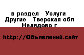  в раздел : Услуги » Другие . Тверская обл.,Нелидово г.